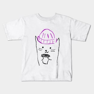 Cat In The Purple Hat Kids T-Shirt